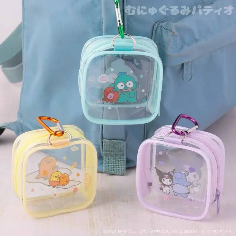 kawaii sanrio kuromi mini pain bag hello kitty cartoon cute purse my melody transparent pendant coin wallet headphonedecoration