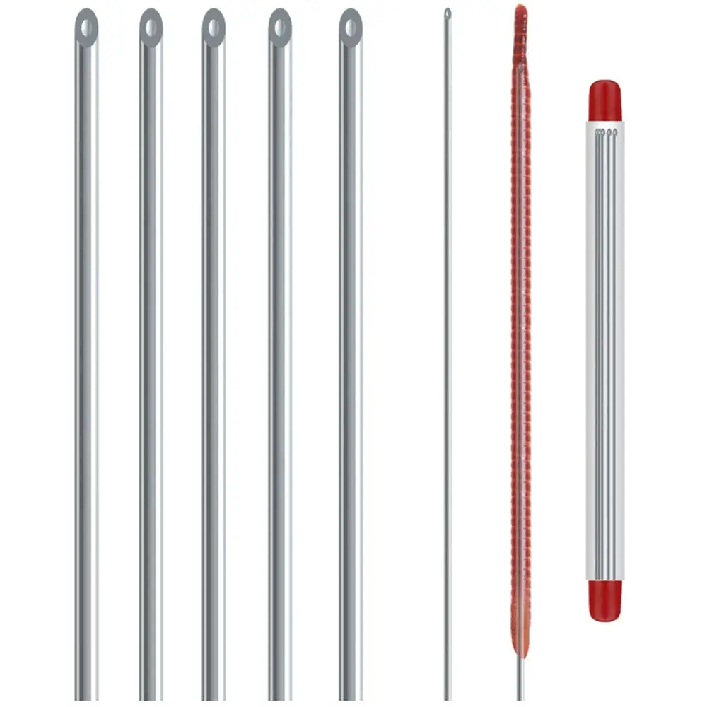 Quick Earthworm Hooking Needle Pins Hollow Gas Needle Fishing Tools Worm Baiting Needle Driller No-Escaping Hook Needles