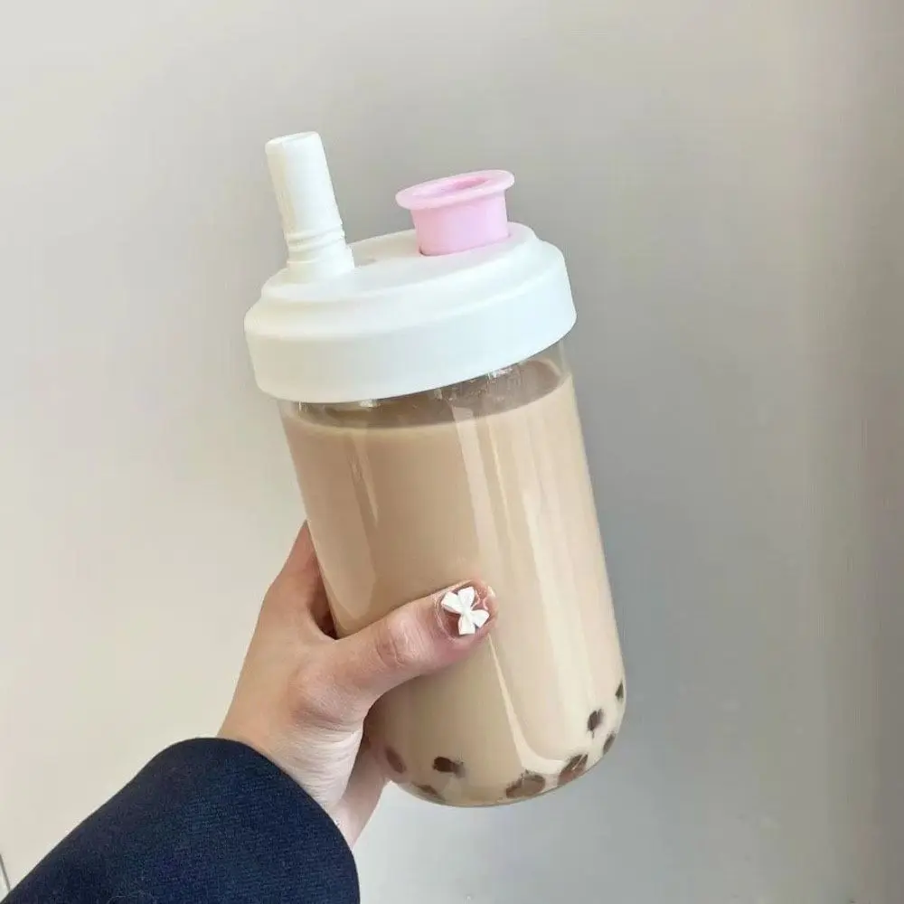 Simple Straw Cup Large-capacity Plastic Kettle Straigh Drinking Water Bottle Student Portable Anti-fall Drink Cup
