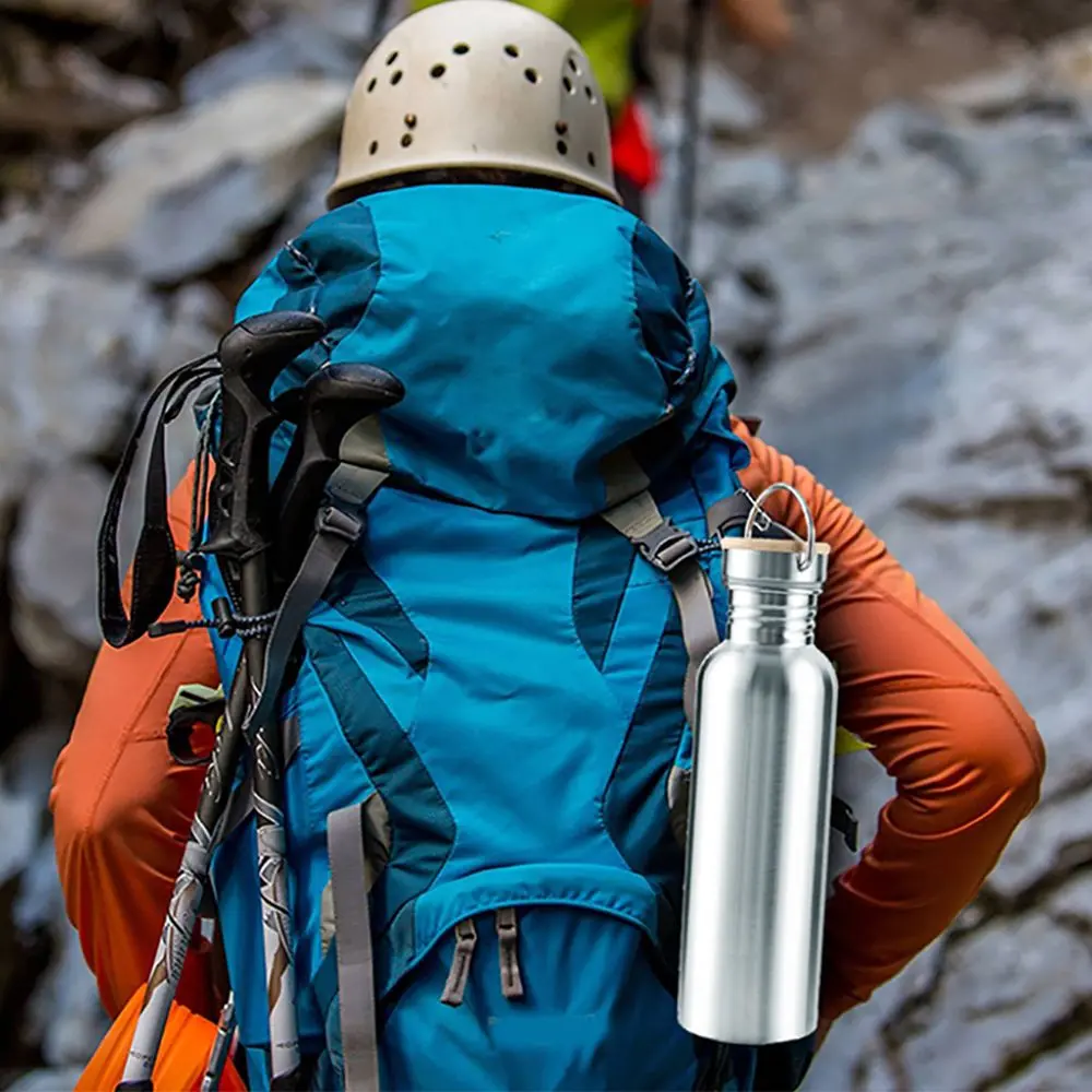 Stainless Steel Bicycle Water Bottle Sports Fitness Single Walled Vacuum Insulated Metal Flask