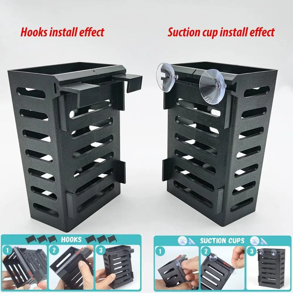 Aquarium Fish Tank Plant Holder with Hooks Suction Cups for Emersed Plant for Aquatic Plant Cultivation Water Feature Decoration