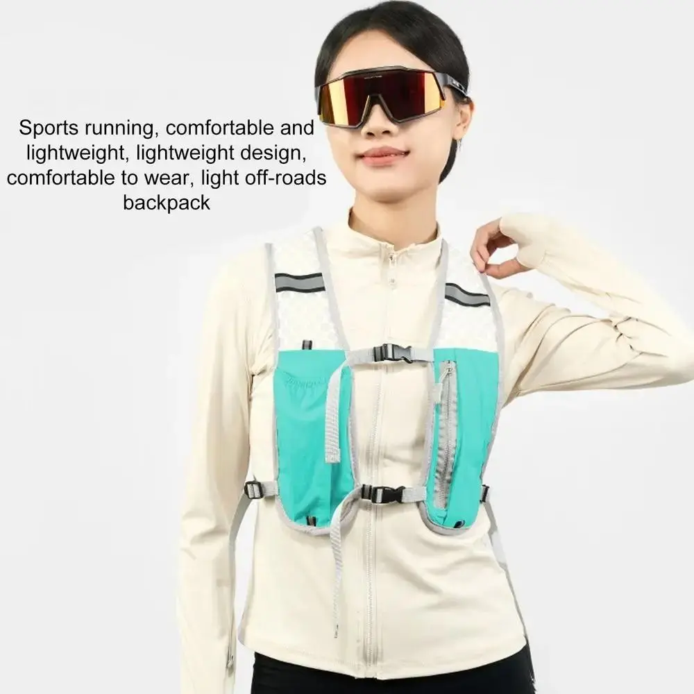 Waterproof Nylon Running Water Bottle Storage Vest Reflective Lightweight Chest Pack With Phone Holder Cycling Vest Outdoors