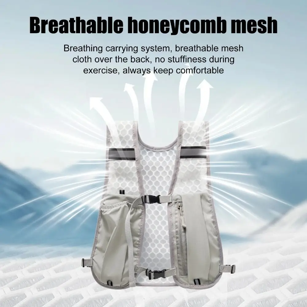 Waterproof Nylon Running Water Bottle Storage Vest Reflective Lightweight Chest Pack With Phone Holder Cycling Vest Outdoors