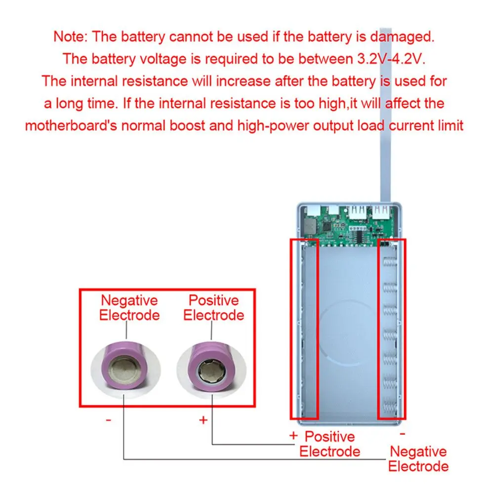21x18650 Battery Storage Box Dual USB Charge18650 Battery Power Bank Case Shell with LED Light