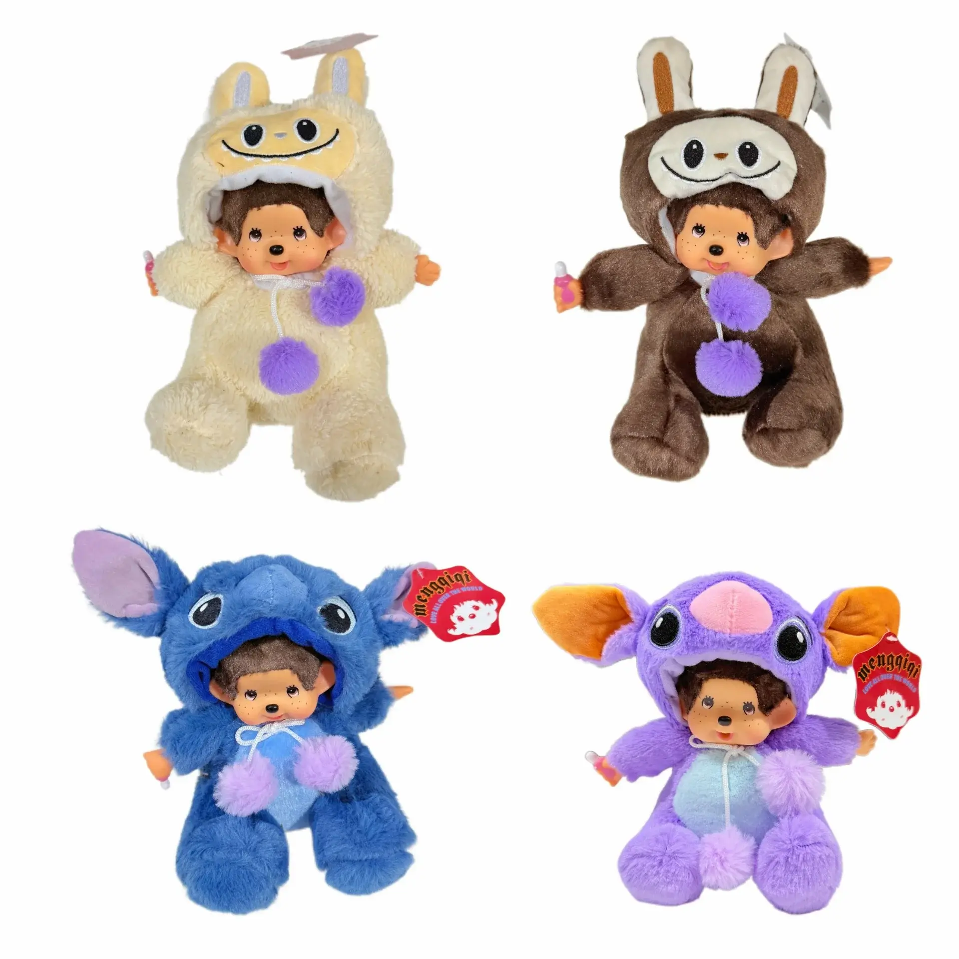 Disney20cm Monchhichis Transform Stitch Mickey Totoro Kiki Plush Toy Kawaii Stellalou Linabell Plushies Stuffed Doll Kids Gifts
