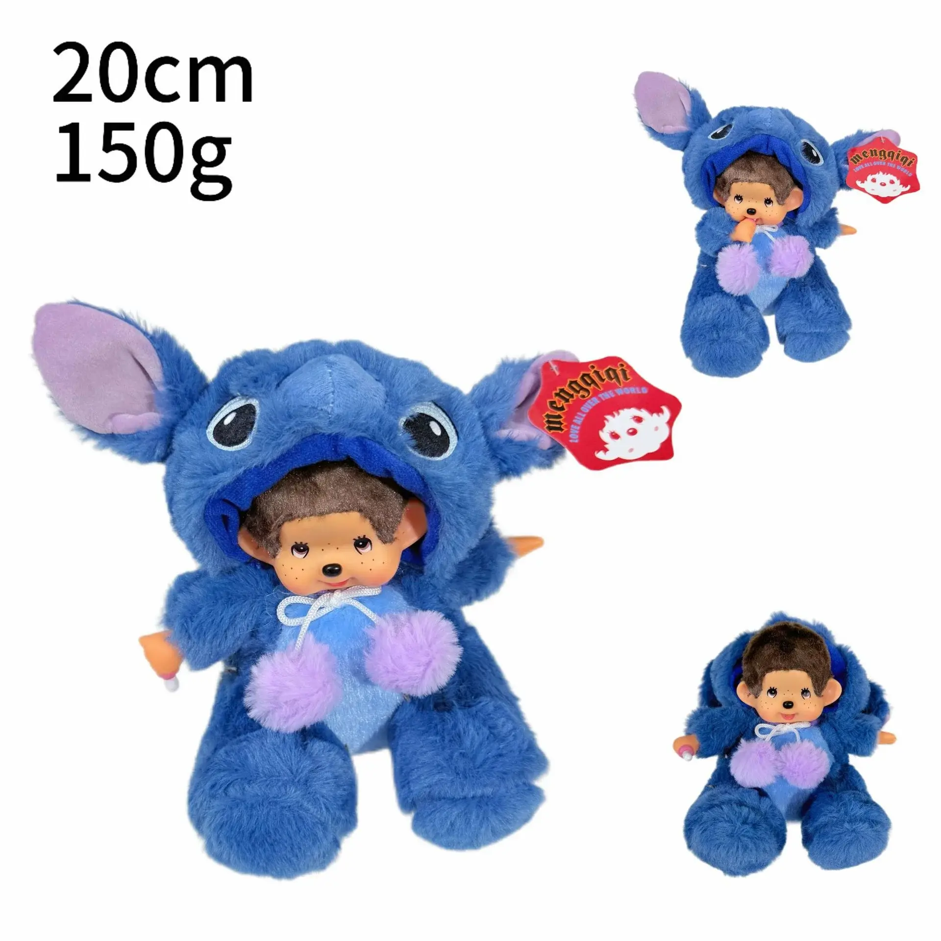 Disney20cm Monchhichis Transform Stitch Mickey Totoro Kiki Plush Toy Kawaii Stellalou Linabell Plushies Stuffed Doll Kids Gifts