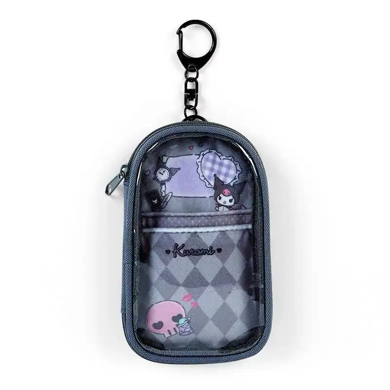 Sanrio Kuromi Melody Cartoon Storage Bag Headphone Protection Bag Portable Transparent Storage Bag With Keychain Cute Itabag Pen