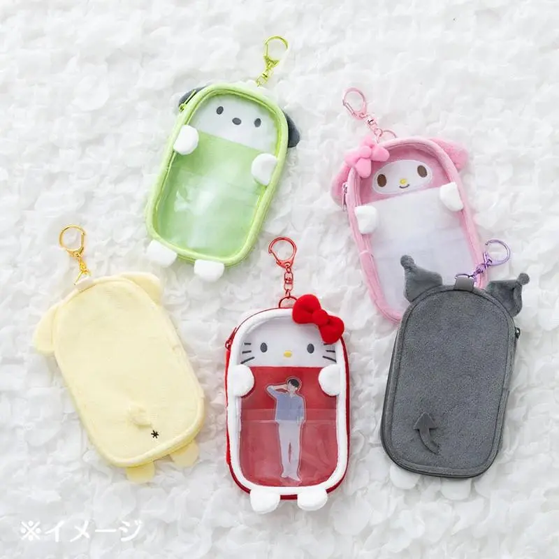 sanrio My piano kuromi hello kitty my melody Support plush stand-alone storage bag Yugui dog card cover bag pendant