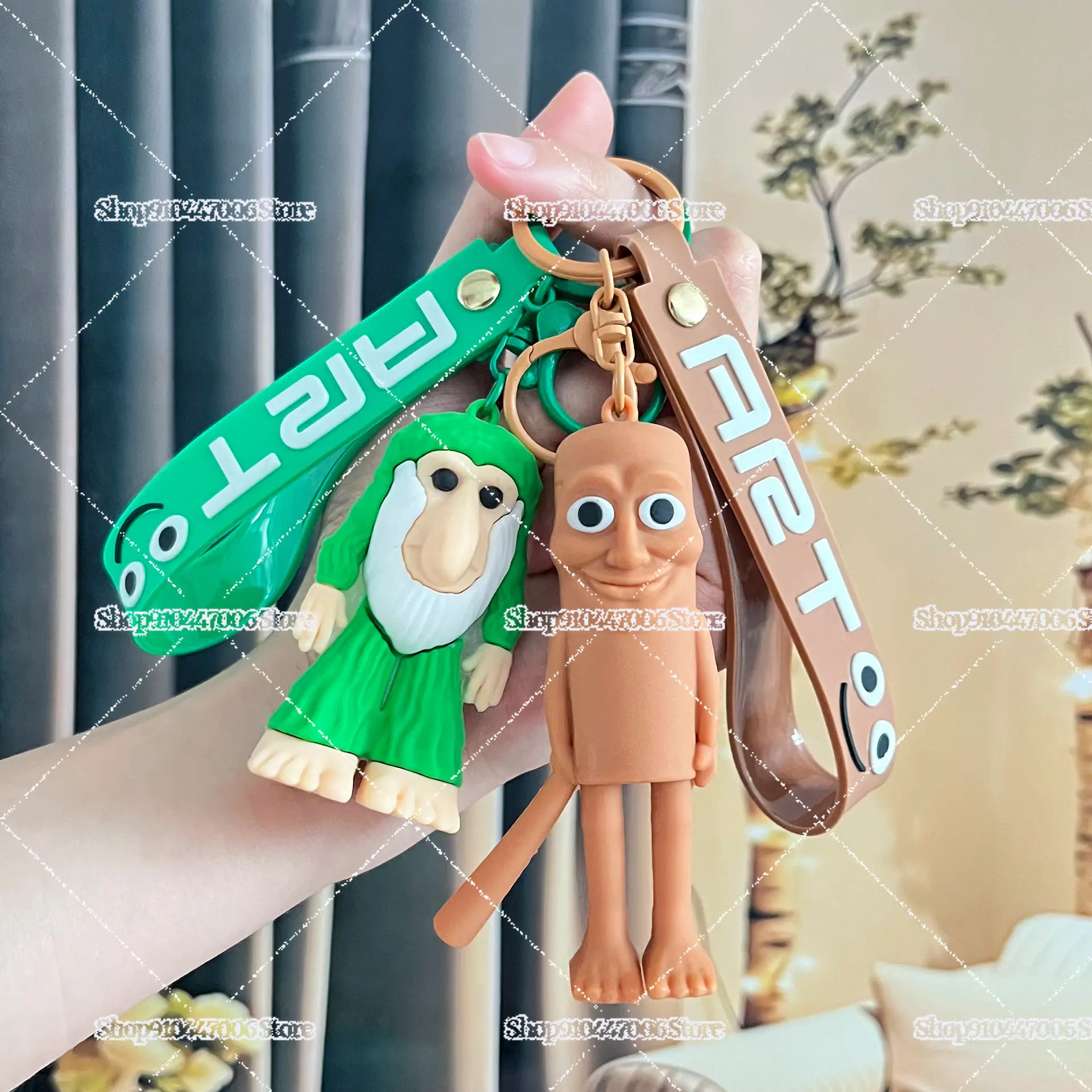 Italian Brainrot Animals Figure Keychains Tung Tung Tung Sahur Tralalero Tralala Ballerina Cappuccino Doll Keyrings Bags Pendant