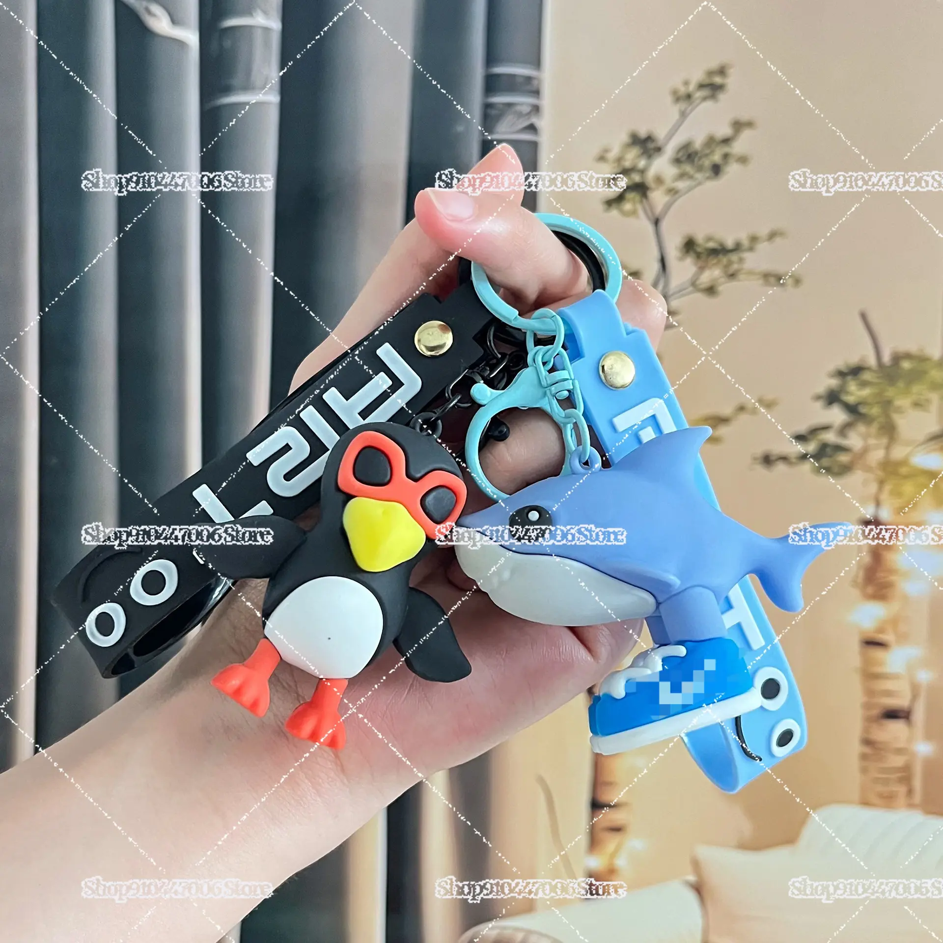 Italian Brainrot Animals Figure Keychains Tung Tung Tung Sahur Tralalero Tralala Ballerina Cappuccino Doll Keyrings Bags Pendant