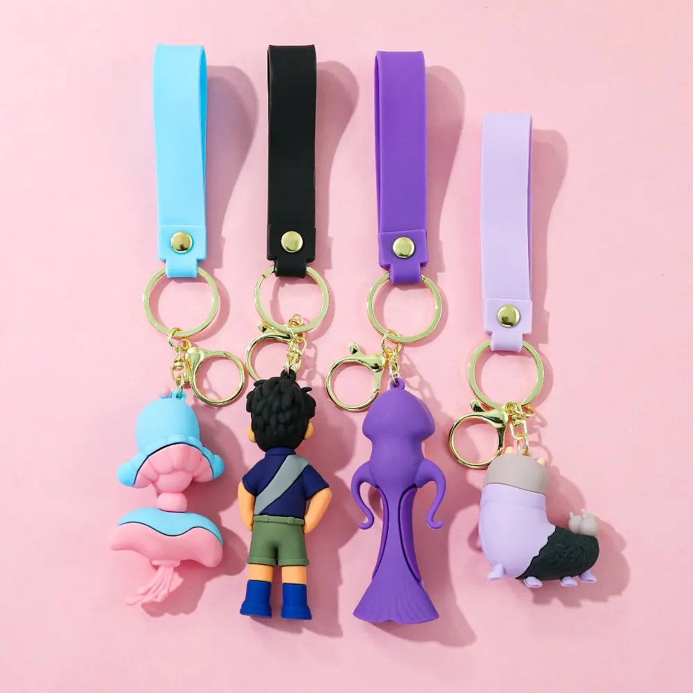 Disney Elio Series Keychain Cartoon Glordon Model Doll Backpack Decoration Pendant Car Keyring Accessories Funny Birthday Gift