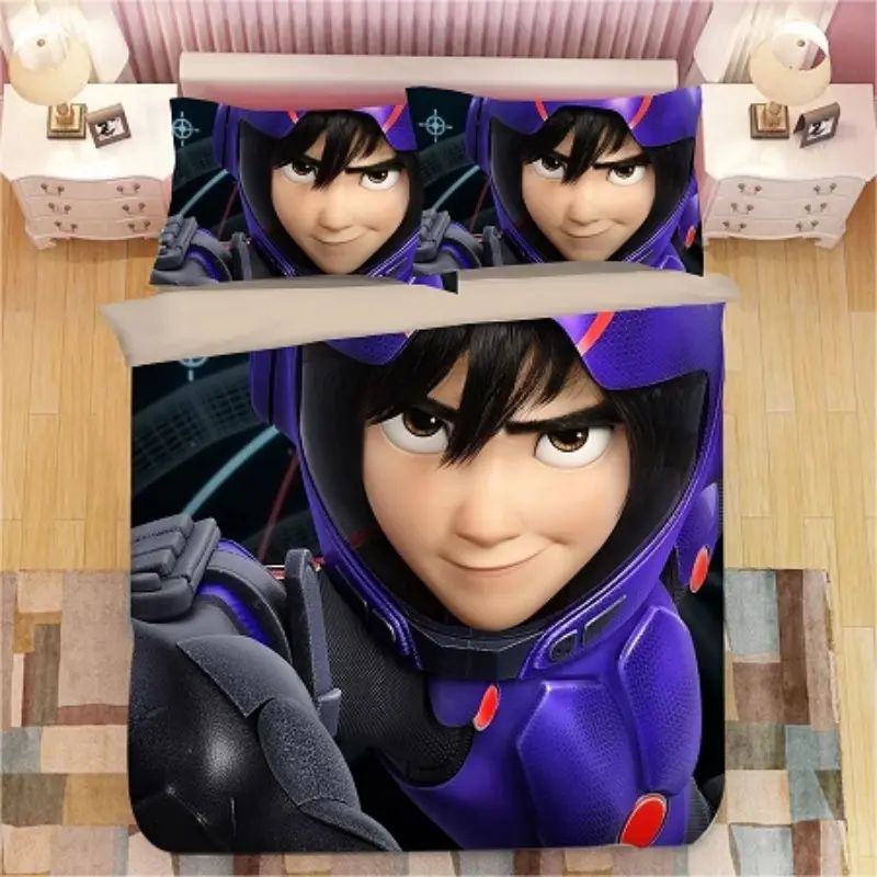Hot Sales Disney Big Hero 6 Quilt Cover Cute Printed Child Bedroom Teenager Bedding Anime Cartoon 100% Polyester Skin Friendly