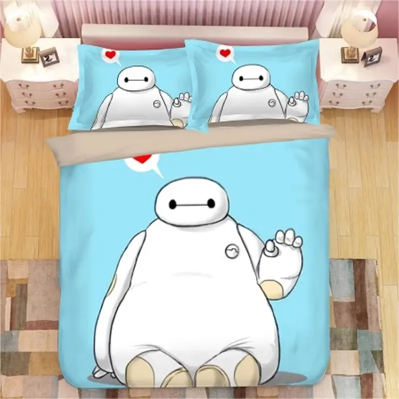Hot Sales Disney Big Hero 6 Quilt Cover Cute Printed Child Bedroom Teenager Bedding Anime Cartoon 100% Polyester Skin Friendly