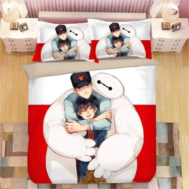 Hot Sales Disney Big Hero 6 Quilt Cover Cute Printed Child Bedroom Teenager Bedding Anime Cartoon 100% Polyester Skin Friendly