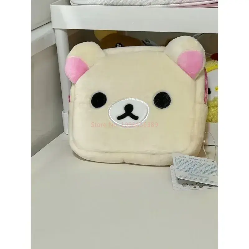 New Rilakkuma Cute Makeup Organizer Storage Bag Cartoon Bear Plush Multi Case Kawaii Cosmetic Bags Vanity Beauty Case