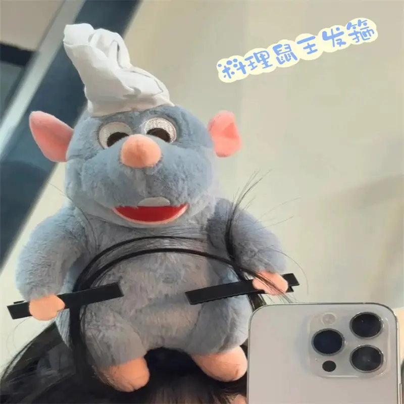 Disney Pixar Anime Ratatouille Hairband Kawaii Cartoon Plush Doll Headband Cute Remy Plush Doll Hairpin Headdress Couple Gift