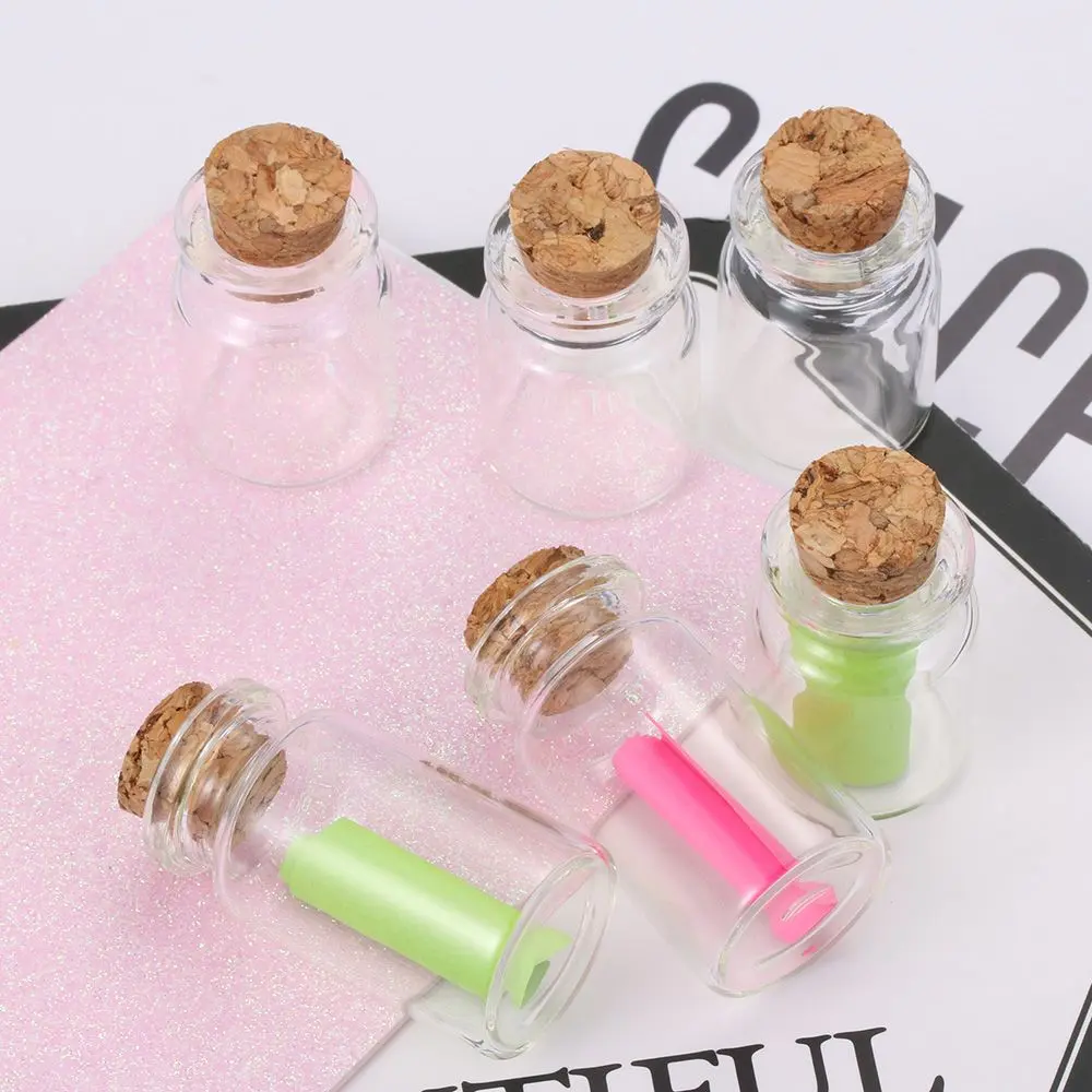 10pcs 5/8/12/15ml Clear Vials Glass Bottle With Cork Stopper Empty Wishing Message Bottles Transparent Tiny Small Bottles