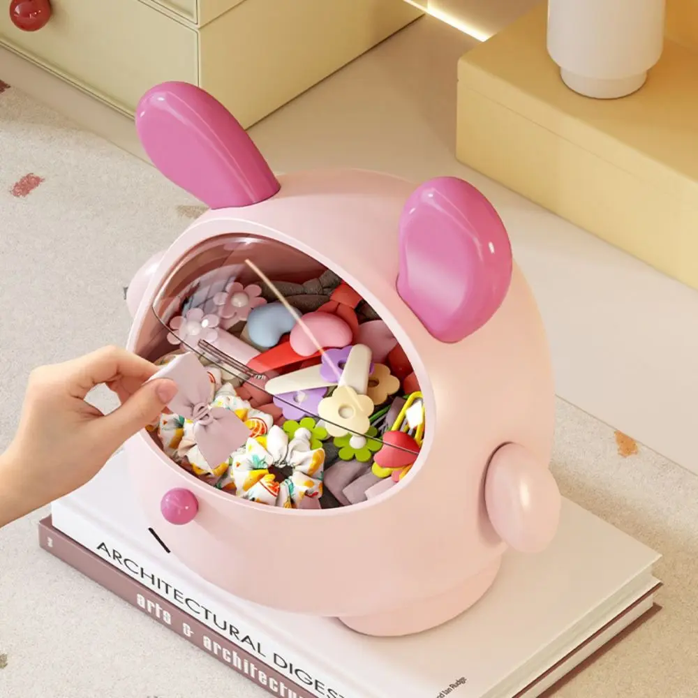 Cute Multifunctional Desktop Storage Box Rabbit High-capacity Stationary Storage Dustproof with Lid Desk Organizer Bin
