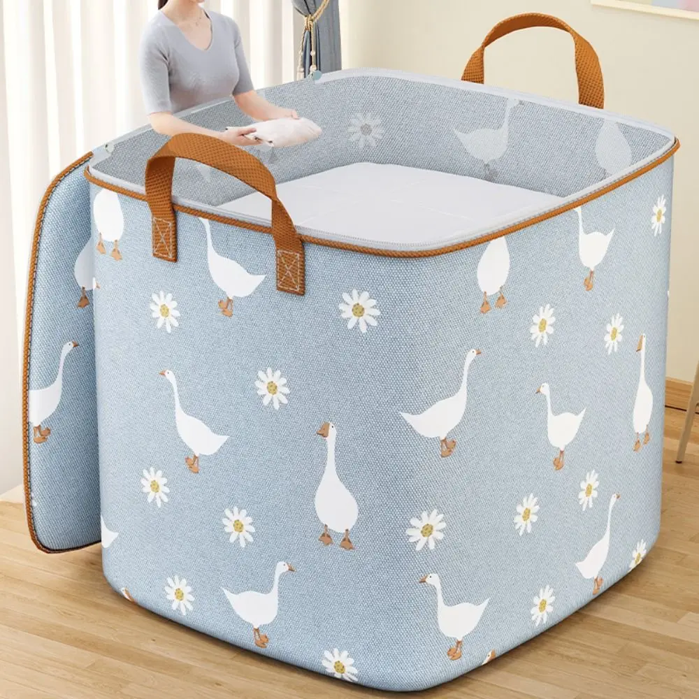 Foldable Quilt Storage Bag Clothes Storage Bins Daisy Closet Organizer Storage Containers Sorting Storage Box with Handles