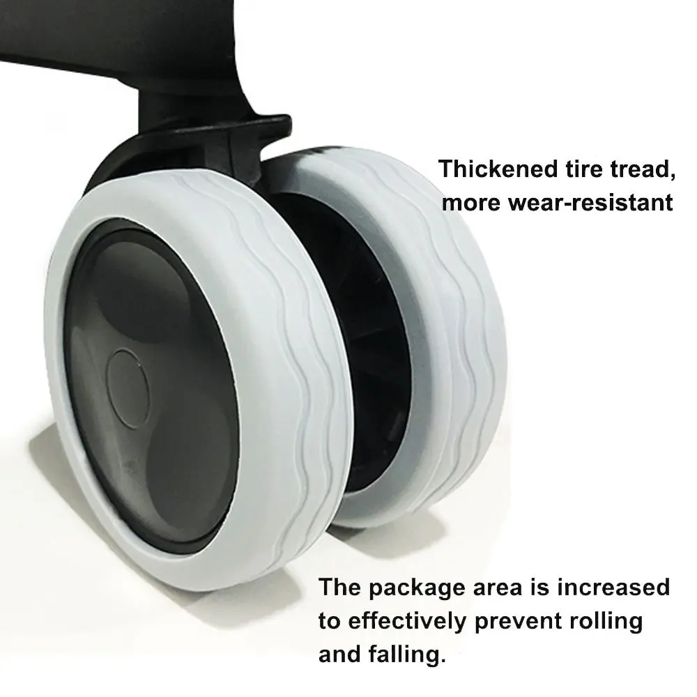 8PCS/Set Travel Luggage Caster Shoes Silicone Suitcase Wheels Protection Cover with Reduce Noise Trolley Box Casters Cover
