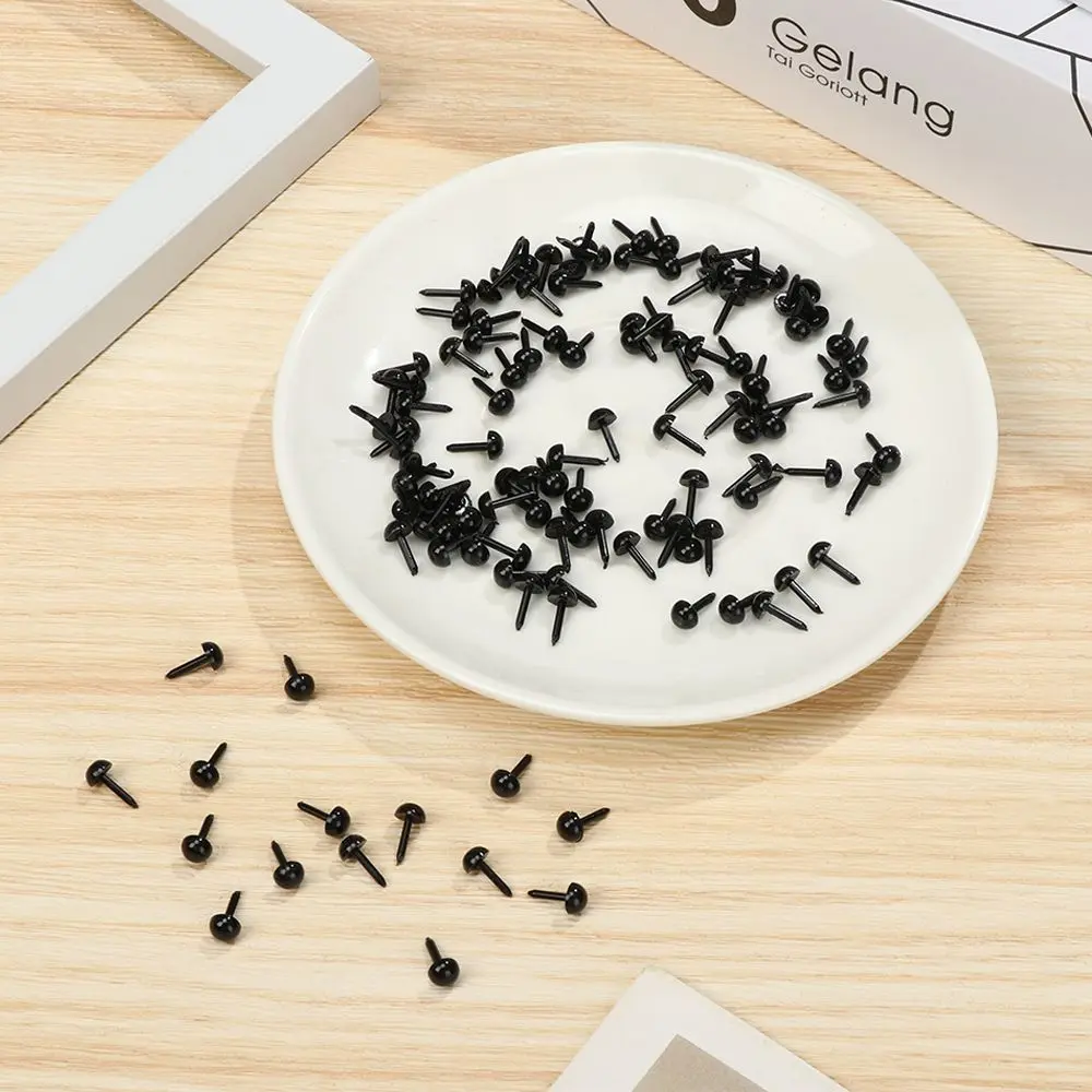 100pcs/bag 3mm/4mm/5mm/6mm Plastic Mini Safety Round Nose for Doll for Teddy Dog Stuffed Doll Animals Plush Doll Eyes Accessory