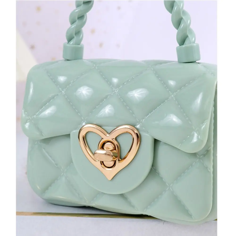 Fashion Kids PU Leather Crossbody Bags Girls Heart Handbag Shoulder Bags Children Mini Coin Purses Jelly Bag Kids Gifts