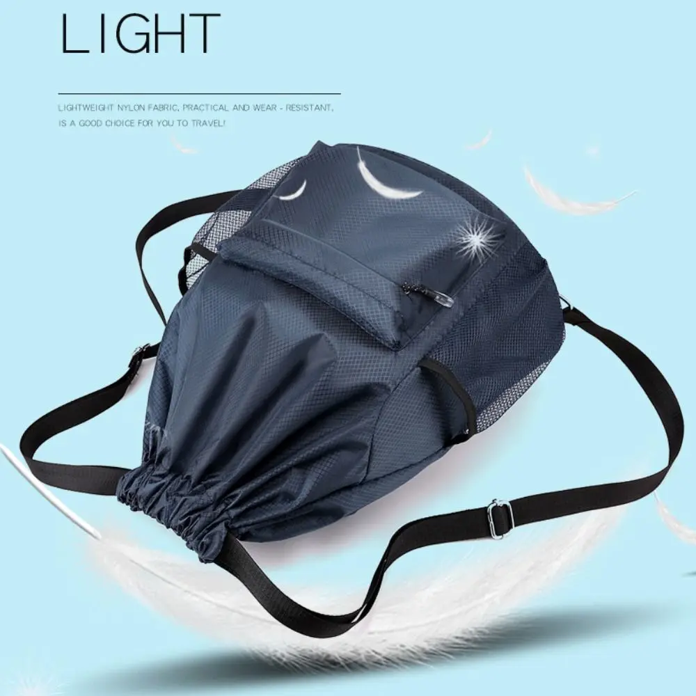 Outdoor Double Shoulder Rucksack Simple Solid Color Waterproof Drawstring Bag Backpack Fashion