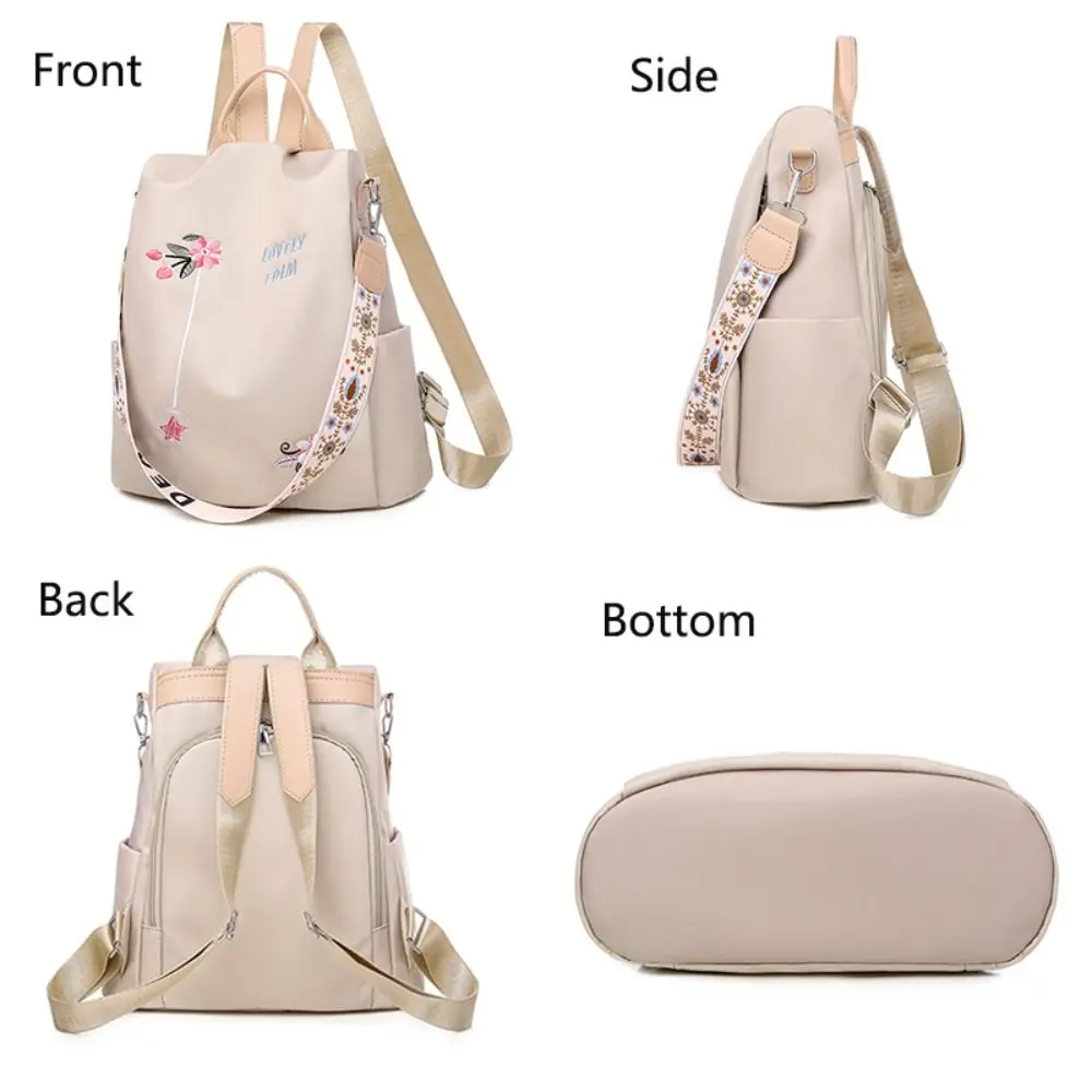 Women Oxford Backpack Casual Embroidery Bag Designer Female Large Capacity Travel Waterproof Handbag Shopping Knaps School Bag