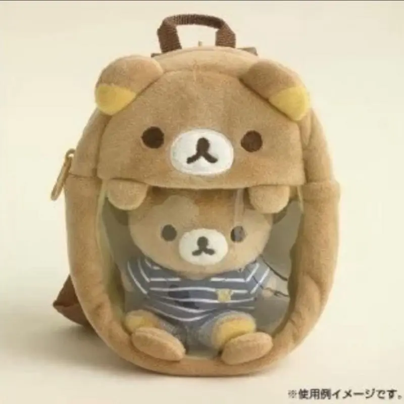 Cartoon Rilakkuma Coin Purse Pvc Transparent Itabag Keychain Anime Badge Doll Storage Display Bag Children Toys Christmas Gifts
