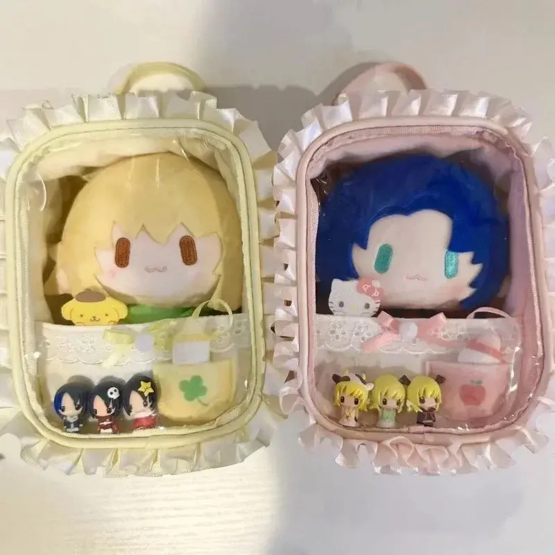 Sanrio Kawaii Doll Transparent Lace Handbag Pendant Within 20cm Anime Character Doll Pacifier Accessories Dustproof Display Bag