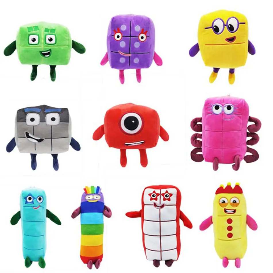Cartoon Number Plush Doll Toys Educational Stuffed Movie Anime Kids Early Childhood Birthday Christmas Gift