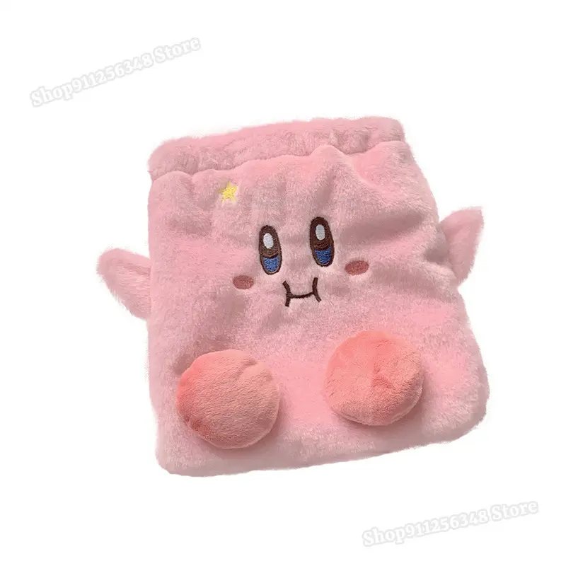 Cartoon Stars Kirby Plush Drawstring Backpack for Kids Boys Girls Draw String Bags Cute Outdoor Dating Storage Pouch Portable