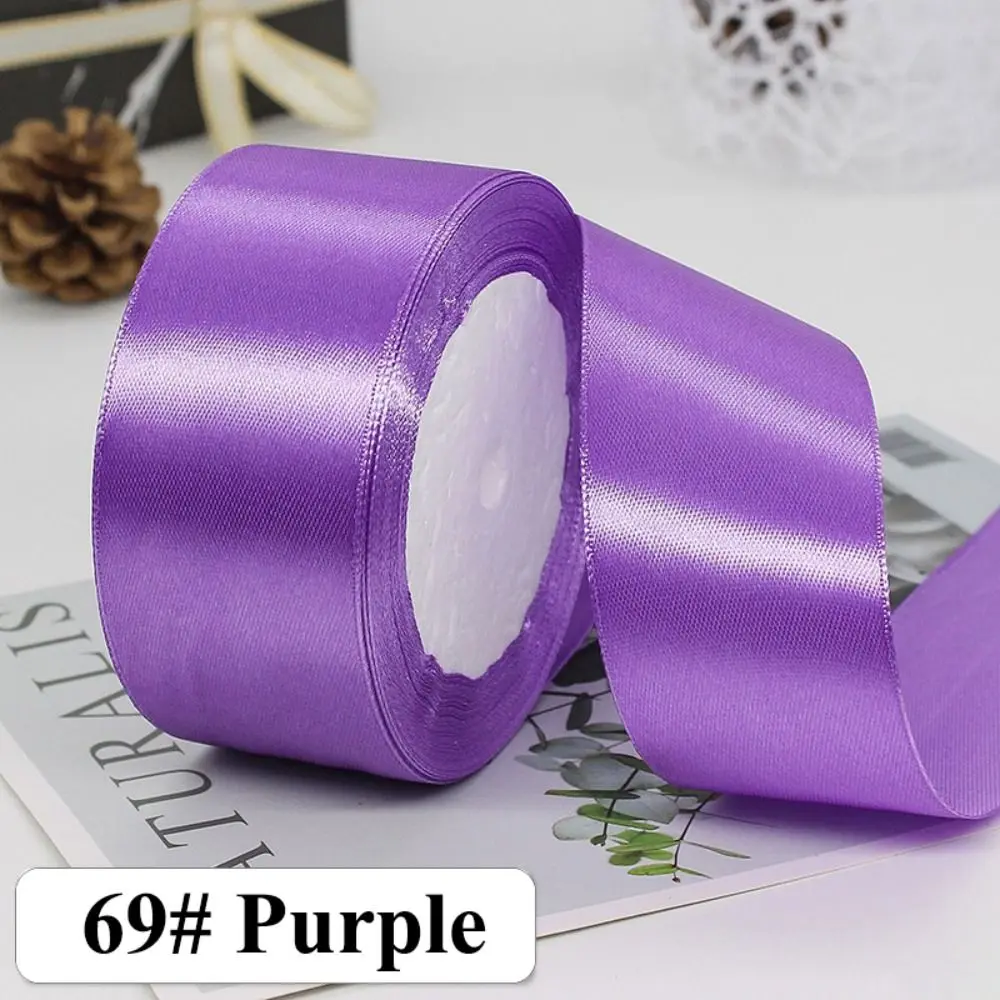 22 Meters 4cm Shiny Silk Ribbons Solid Silk Ribbon Crafts Bow Polyester DIY Gift Wrap Dark Colors Silk Satin Ribbons