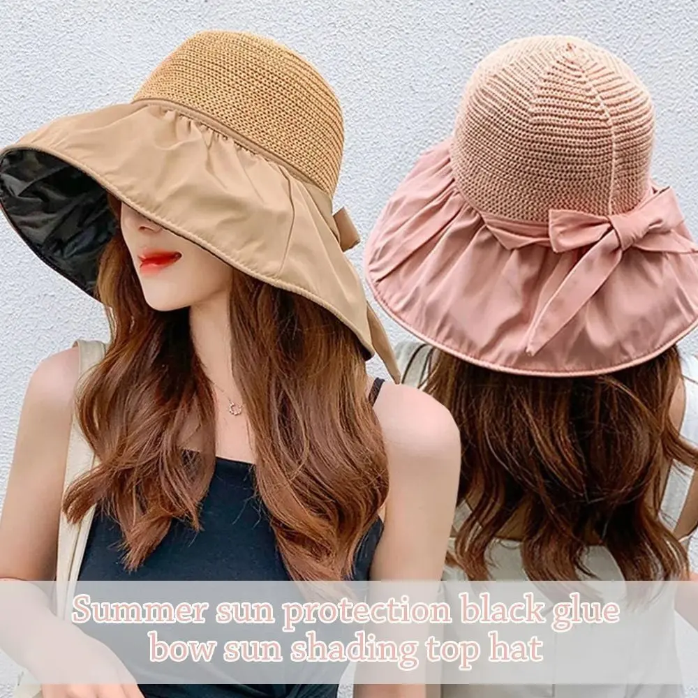 Summer Women Bucket Hat UV Protection Sun Hats Soft Foldable Wide Brim Outdoor Beach Hat Panama Cap