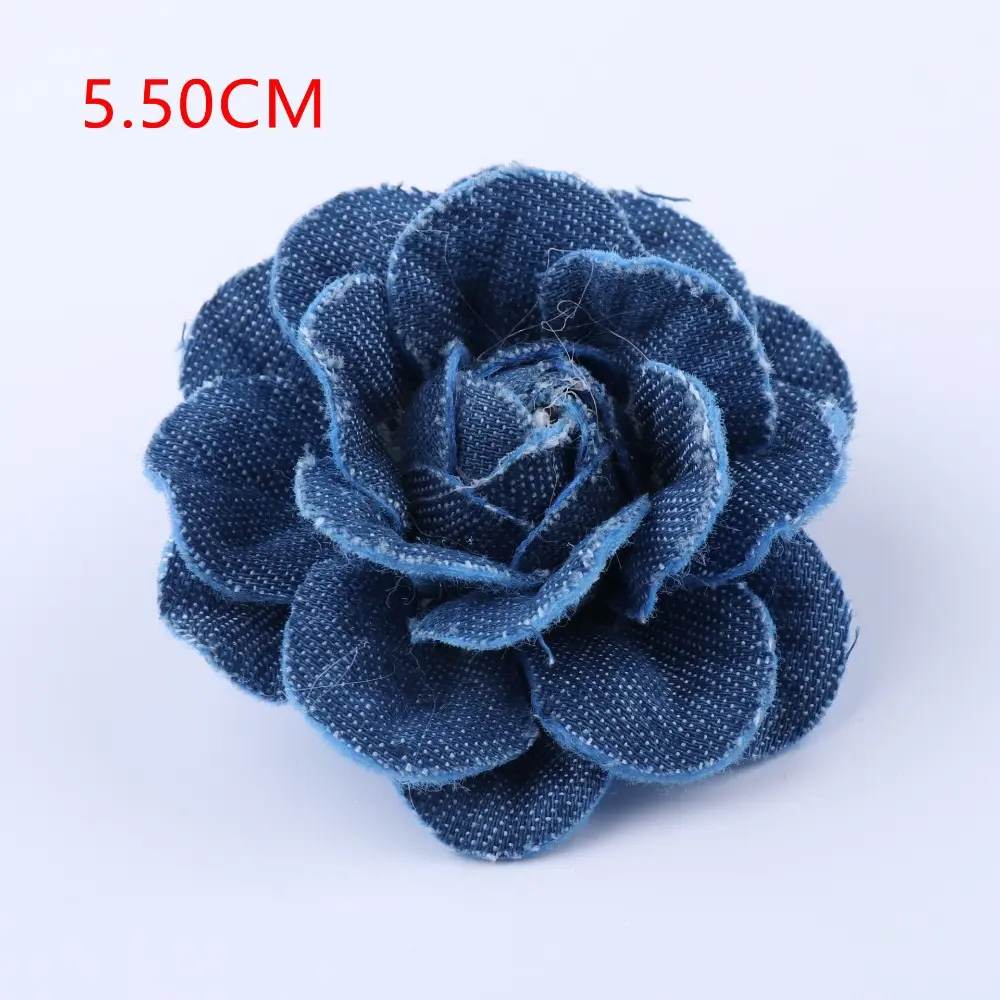 Denim Fabric Flower Boutique DIY Chiffon Lace Trim Flowers Wedding Decoration DIY Scrapbooking Clothes Headwear