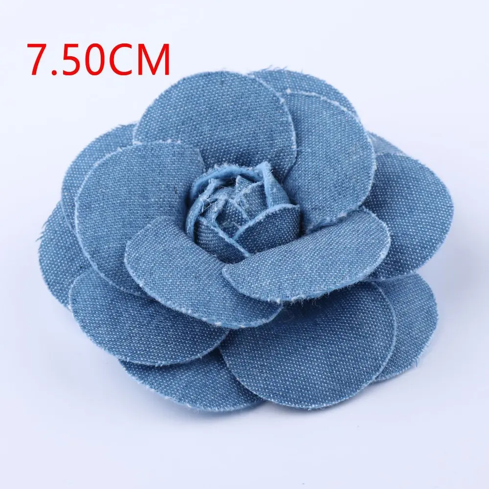 Denim Fabric Flower Boutique DIY Chiffon Lace Trim Flowers Wedding Decoration DIY Scrapbooking Clothes Headwear