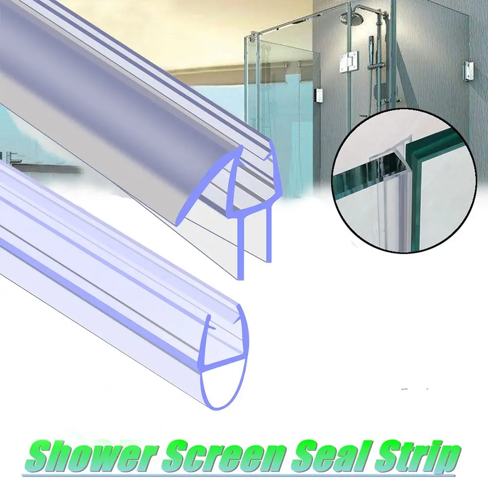 Bath Shower Screen Door Seal Strip Water Baffle 4 to 12mm Seal Gap Window Door Weatherstrip Glass Door Weatherstrip Hardware