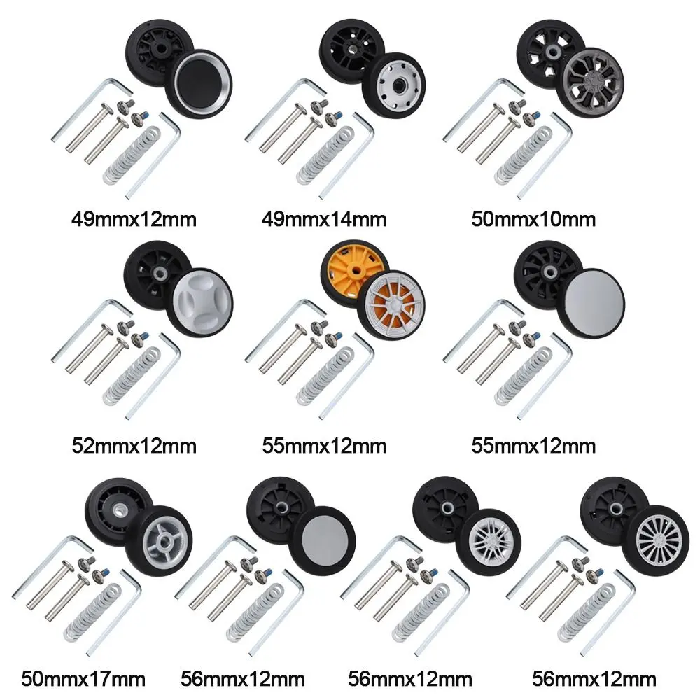 2Pcs Replace Wheels With Screw For Travel Luggage Suitcase Wheels Axles Repair Kit Durable Silent Caster Wheel DIY Repair