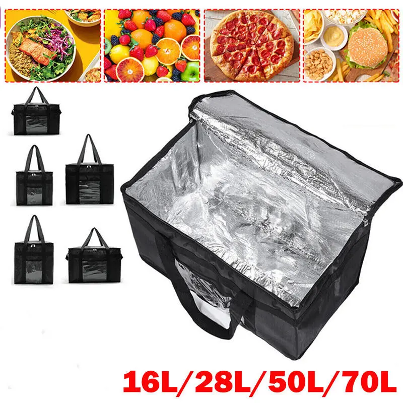 70L Insulated Thermal Cooler Bag Insulation To Keep Cold Large Capacity Portable Lunch Bag Zip Picnic Camping Tin Foil Food Bag