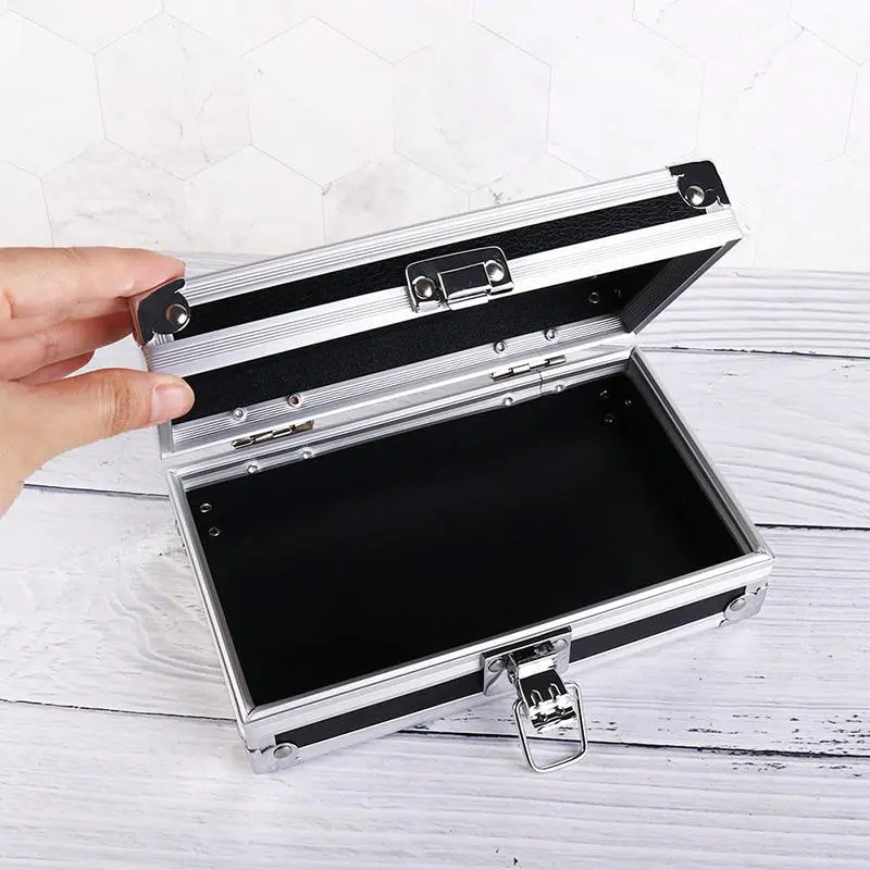 Portable Aluminum Alloy Storage Box Cash Document Tools Home Safe Black Custom Props Metal Password Storage Box