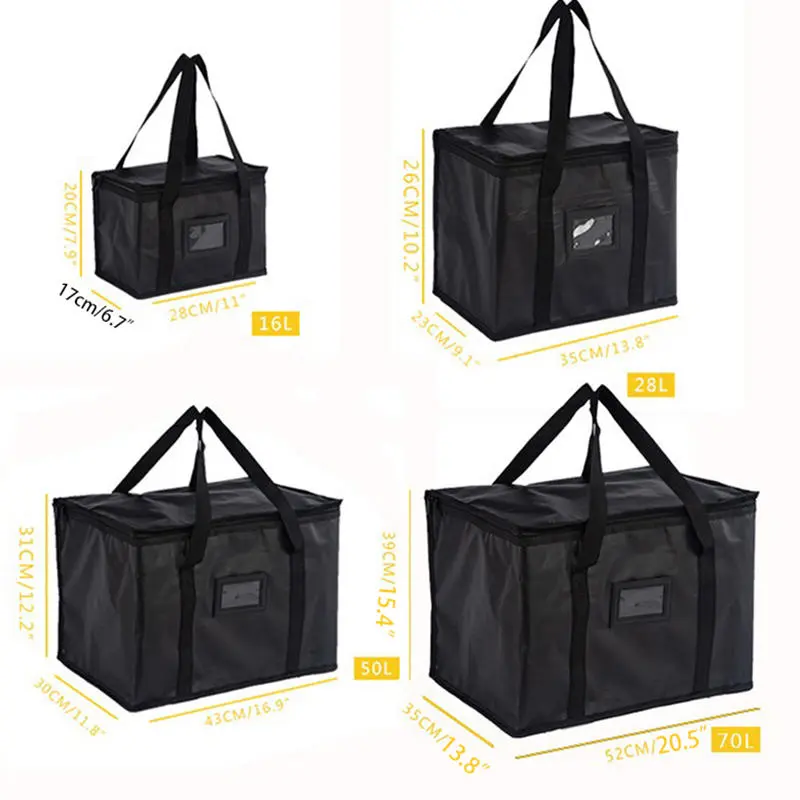 70L Insulated Thermal Cooler Bag Insulation To Keep Cold Large Capacity Portable Lunch Bag Zip Picnic Camping Tin Foil Food Bag