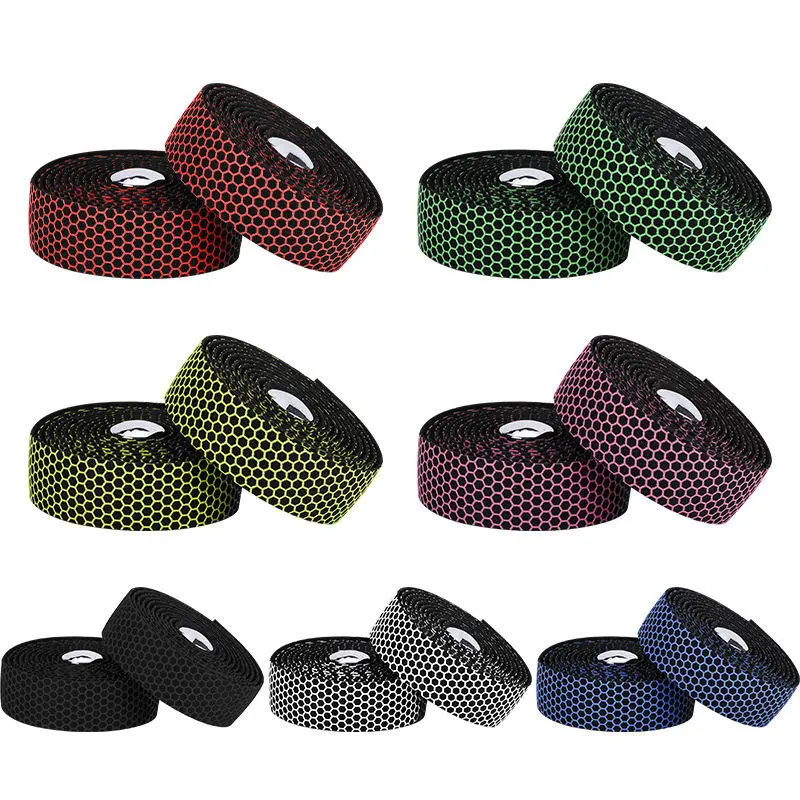 Bicycle Handlebar Tape Road Bike Breathable Handlebar Non-slip Sweat-absorbent Bike Belt Honeycomb Pattern Cycling Accessories