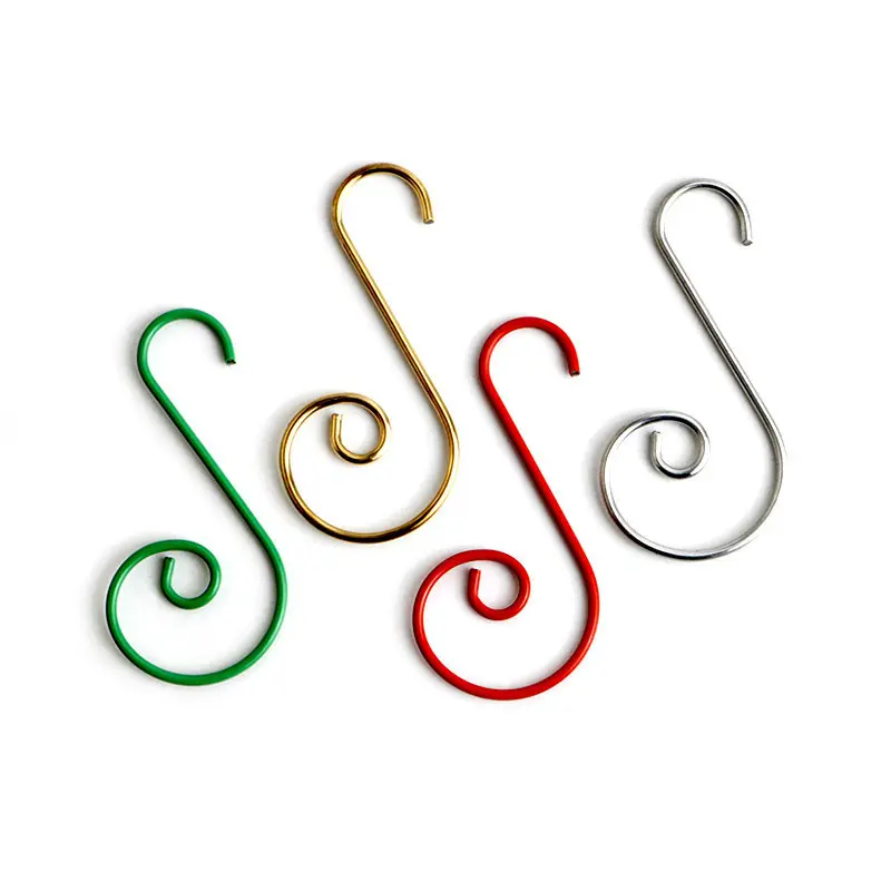 100PCS Christmas Ornament S-Shaped Metal Hook Holder Xmas Tree Balls Pendant Hanging Hooks New Year Party Decoration Supplies