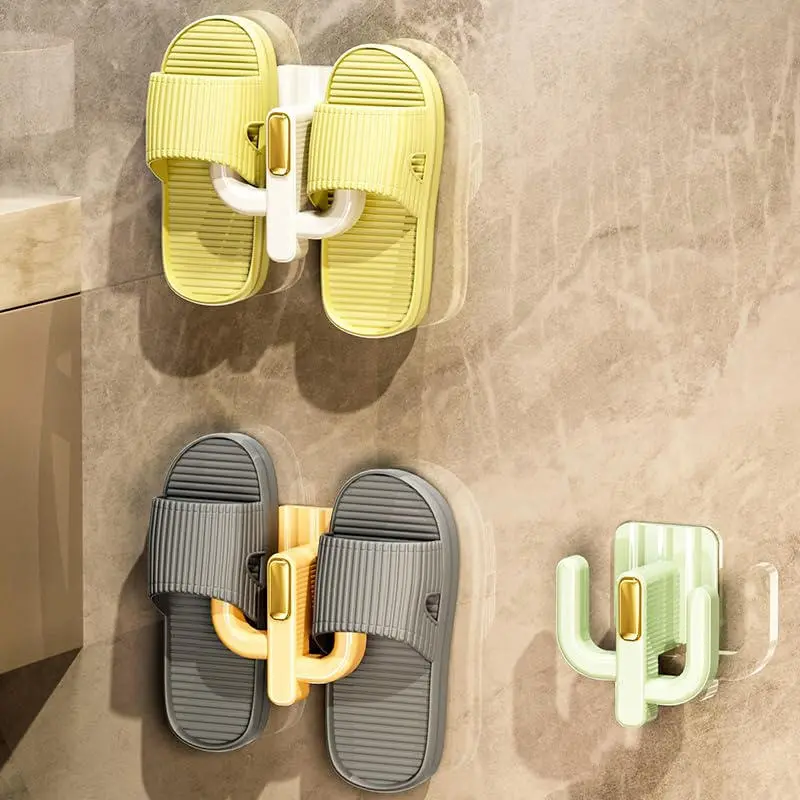 Slipper Rack Self-adhesive Bathroom Simple Slipper Hook Toilet Drainage Rack Wall Mounted Bedroom Storage Hook Shoe Drying Rack