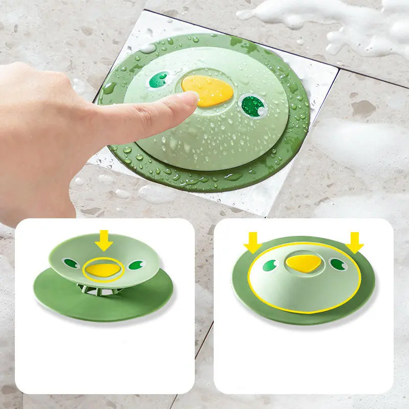 Kitchen Anti-odor Floor Drain Press Filter Bathroom Toilet Anti-clogging Silicone Flying Saucer Bouncing Floor Drain Cover