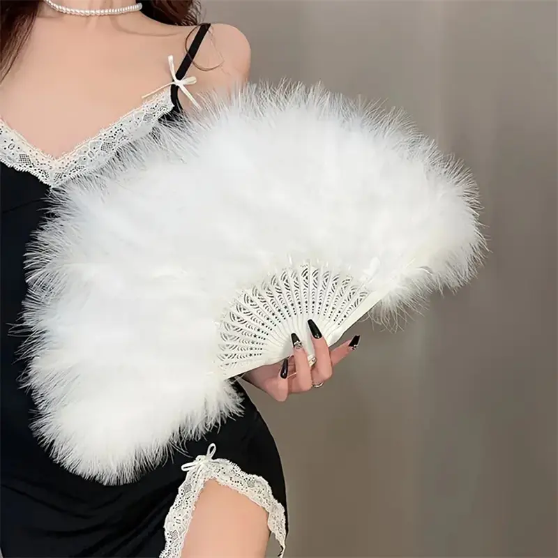 Peacock Feather Fan 1920s Great Gatsby Theme Party Dance Accessories Antique Classic Folding Fan Cheongsam Show Accessories