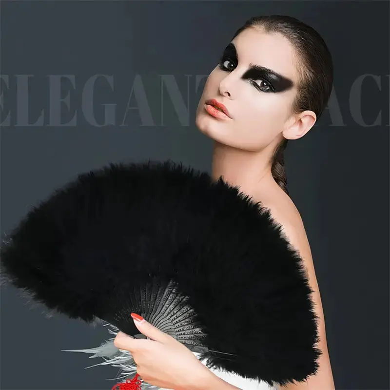 Peacock Feather Fan 1920s Great Gatsby Theme Party Dance Accessories Antique Classic Folding Fan Cheongsam Show Accessories