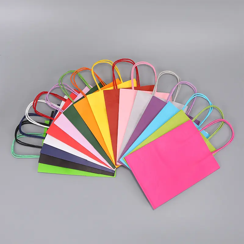 10/30/50pcs Holiday Party Gift Bag with Handle Jewelry Shopping Bag Christmas Valentine's Day Marriage Gift Colored Paper Bag