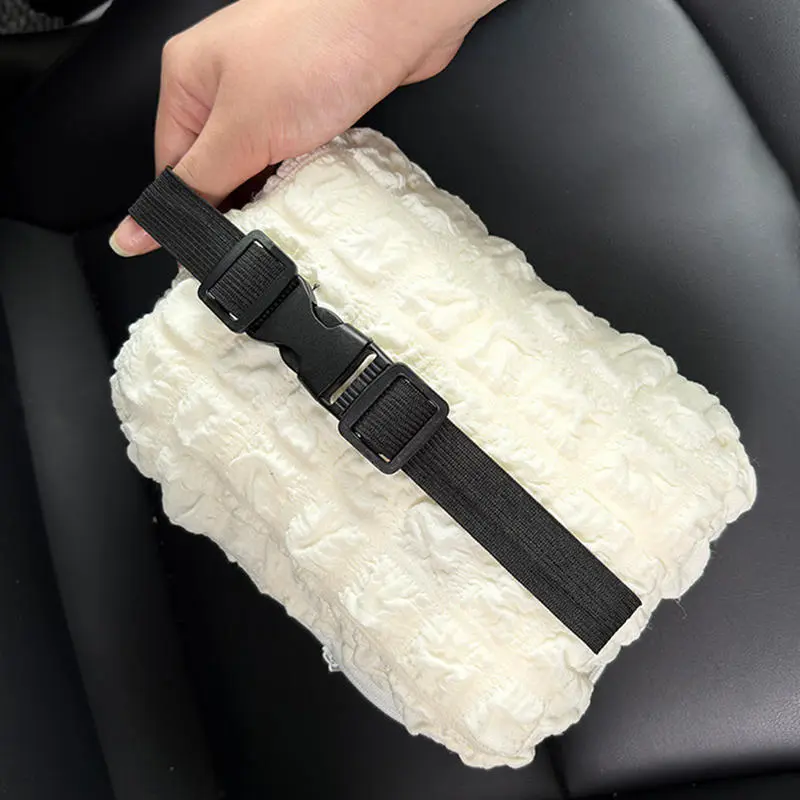 Cream Puff Tissue Box Holder Cute Tissue Boxes Bracket Auto Armrest Box Car Seat Back Car Decorations Car Tissue Holder