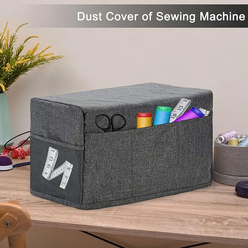 Universal Sewing Machine Cover with Storage Pocket & Side Handles Protective Dust Cover for Most Standard Sewing Machines